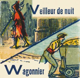 V en veilleur de nuit W en voiture