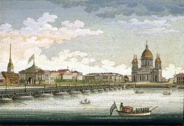 Vue de la Neva sur la place et le pont Saint-Isaac, par Yegor Yakovlevich Vekler (1800-61)
