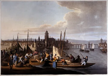 Vue de Francfort-sur-le-Main en Allemagne. 19ème siècle.