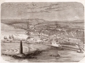 Vue de Livourne (Livourne - Toscane - Toscane) - Toscane - gravure 1860