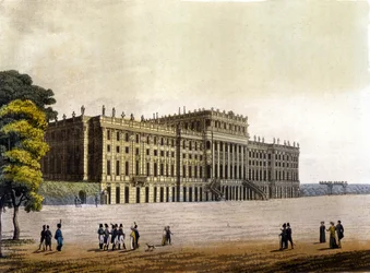 Vue du château de Schönbrunn, ancienne résidence de la famille impériale autrichienne, Vienne, Autriche, gravure vers 1830