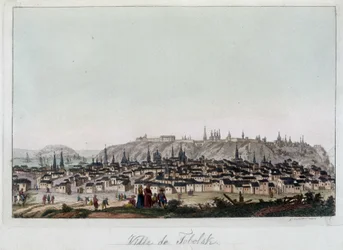 Vue de la ville de Fabolsk, Sibérie. Dans « Le costume ancien et moderne »
