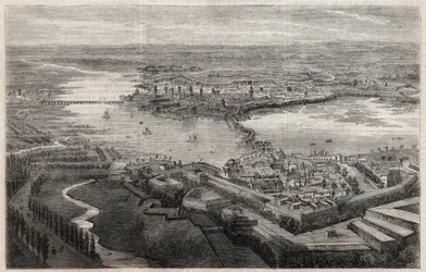 Vue de la ville de Mantoue au XIXe siècle