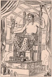Vue de la statue gigantesque de Zeus Olympien par Phidias