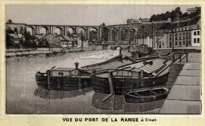 Vue du port de la Rance à Dinan, Côtes-d