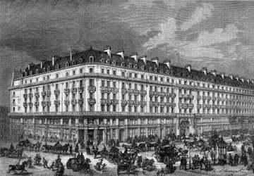 Vue des magasins de « Pygmalion » rue de Rivoli et boulevard Sébastopol à Paris en 1872