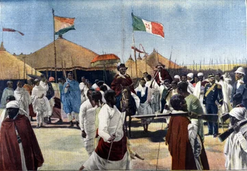 Visite de Ménélik II (1844-1913, roi d