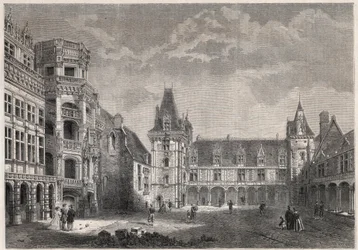 Vue extérieure du château de Blois avec l