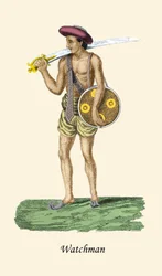 Veilleur avec épée et bouclier