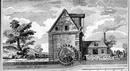 Moulin à eau. gravure sd. vers 1800