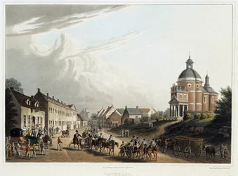 Waterloo : convoi de canons français de retour du front, 24 juillet