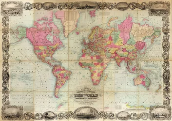 Carte du monde en projection de Mercator