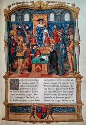 Philippe de Comines dicte ses mémoires devant Louis XI