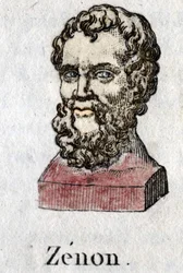 Zénon de Cition (v. 335 - v. 264 av. J.-C.), philosophe grec. Gravure de 1822.