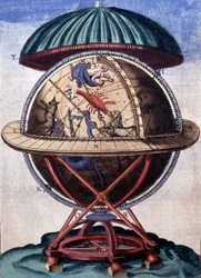 Sphère zodiacale. Gravure. 17ème siècle. B.N, Paris