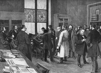 Dans le cabinet de Louis Pasteur en 1886.