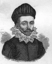 Portrait de François Gaucher, dit Scévole de Saint Marthe. Écrivain français du XVIe siècle. Gravure de 1835.