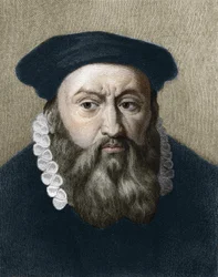 Portrait de Jean Calvin (1509-1564), réformateur religieux et écrivain français.