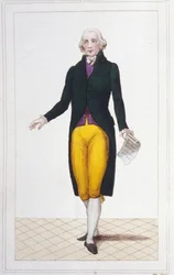 Portrait de Jean Marie Roland de La Platière, homme politique français (1734-1793), gravure de 1830.