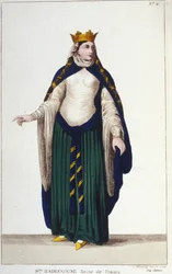 Portrait de Sainte Radegonde (ca. 520-587), Reine des Francs, épouse de Clotaire Ier, gravure de 1830