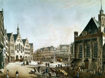 La ville de Francfort-sur-le-Main au début du 19ème siècle.