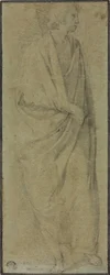 Figure masculine drapée debout