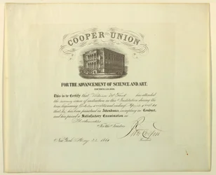 Certificat (FRANCE amp ; U.S.A.), 22 mai 1861