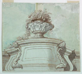 Dessin, panneau central pour un plafond, 1750-1800