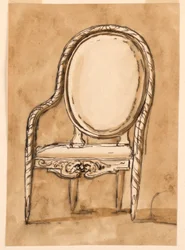 Dessin, chaise, 1780-1790