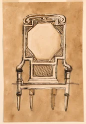 Dessin, chaise, 1780-1790