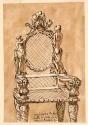 Dessin, chaise, 1780-1790