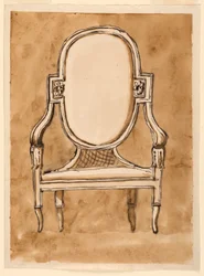 Dessin, chaise, 1780-90