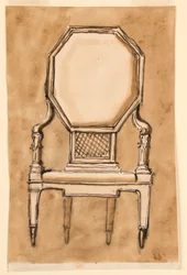 Dessin, chaise, 1780-90