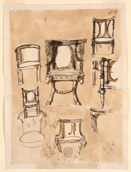 Dessin, chaises, 1780-1790