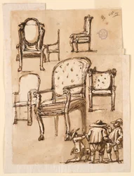 Dessin, chaises, 1780-1790