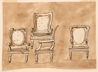 Dessin, chaises, 1780-90