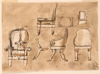 Dessin, chaises, 1780-90