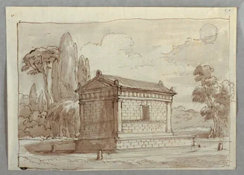 Dessin, Temple classique dans un paysage, vers 1805