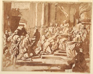 Dessin, Clément XI sacrant sa nièce nonne, vers 1700