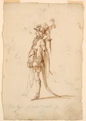 Dessin, création de costumes : Page pour un ballet, vers 1720