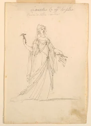 Dessin, création de costumes : Musique pour un ballet, vers 1720