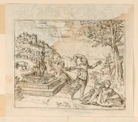 Dessin, Mort de Thisbé, 1600-1625