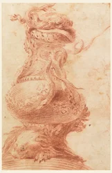 Dessin, vase décoratif, 1725-50