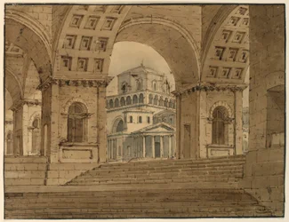 Dessin, Scénographie, Vue de la ville depuis le palais, début du 19e siècle