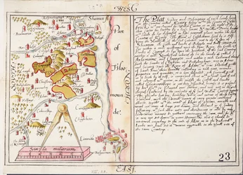 Carte du comté de Limerick, Irlande, 16ème siècle, c.1588