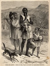 Un joueur de flûte, accompagné d