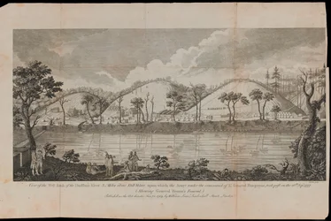Vue de la rivière Hudson près de Stillwater, État de New York