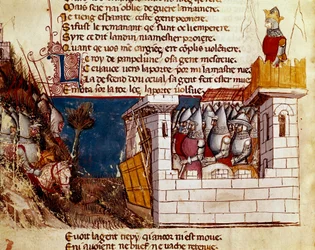 Une armée se réfugie dans un château et monte le pont-levis