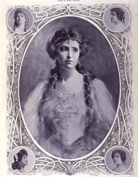 Portrait de la chanteuse australienne Nellie (Nelly) Melba (1861-1931), aquarelle de la fin du 19e siècle
