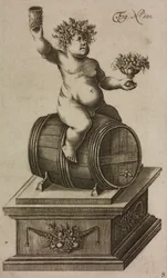 Bacchus sur un tonneau, mannequin pour lancer un feu d